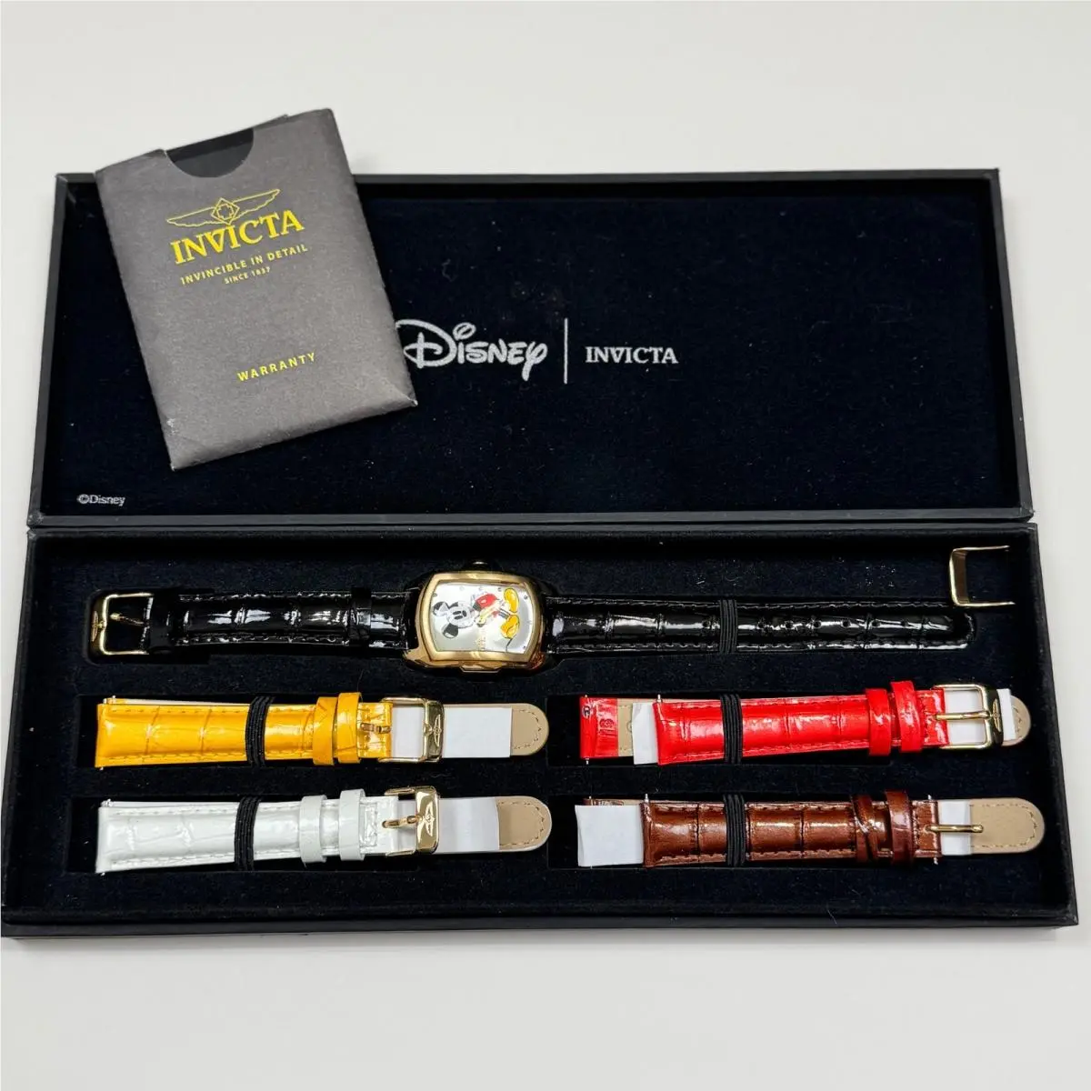 Disney Mickey Mouse Watch Women Gold Limited Edition 24748 5 Straps by Invicta
