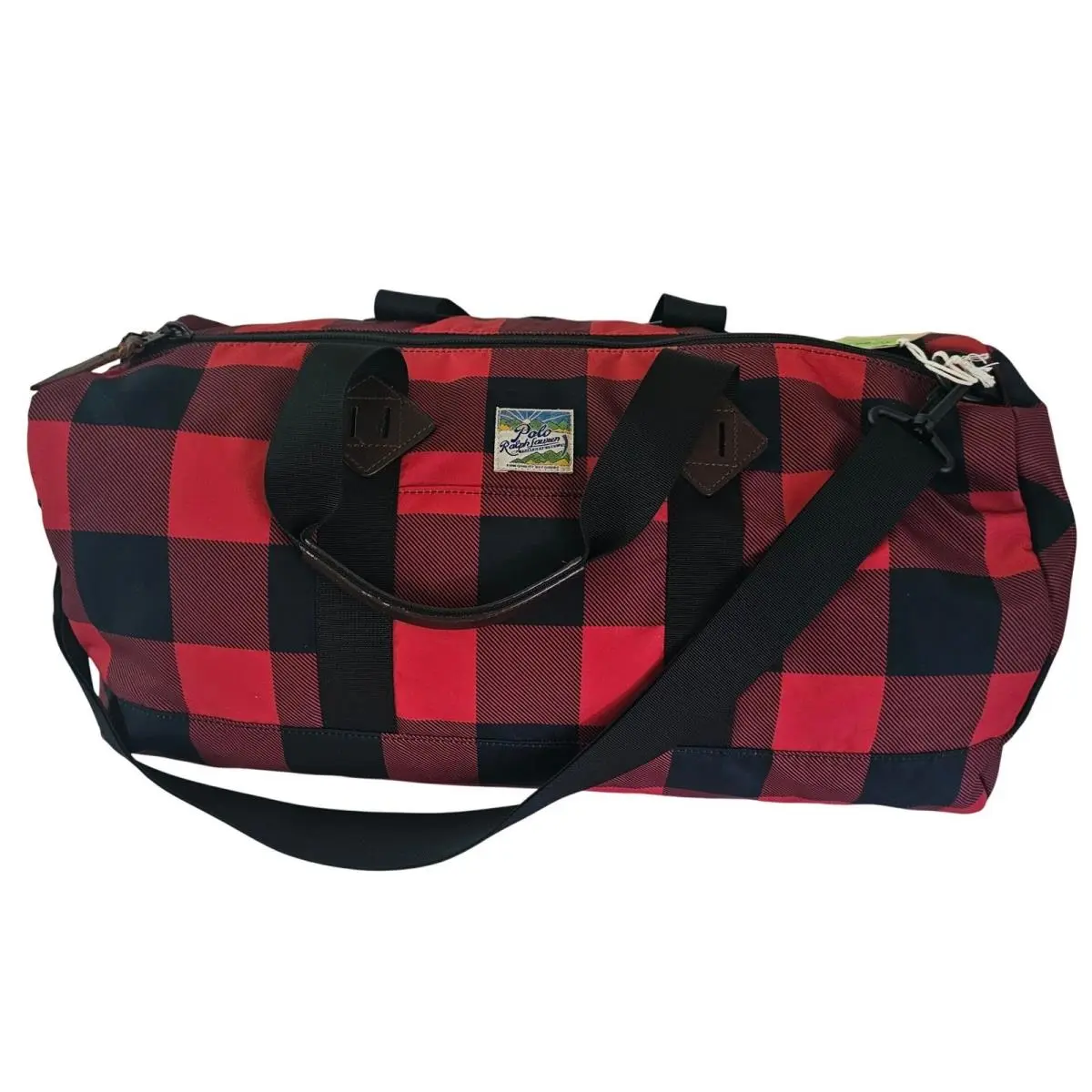 Polo Ralph Lauren Buffalo Plaid Duffel Red Black Recycled Repreve 405807135001