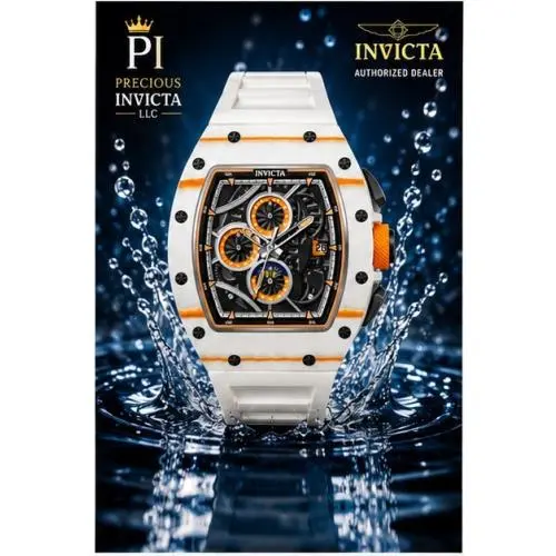 Mens 41mm S1 Rally Automatic Chronograph Orange/white Tone Date Watch by Invicta