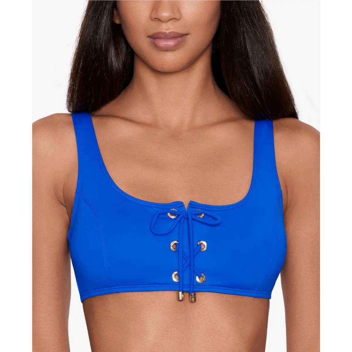 Ralph Lauren Beach Club Solids Over-the-shoulder Laced Top L27011 Womens Size 12