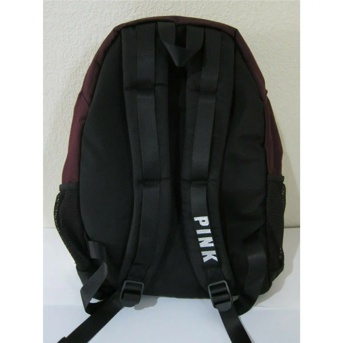 Victoria's Secret  bag  campus - Black orchid dark burgundy silver Rhinestone large, Exterior: see description 12