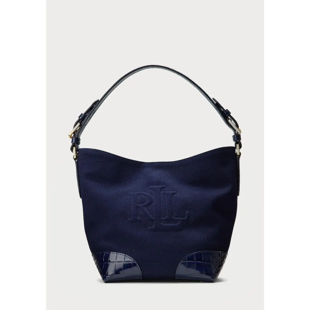 Lauren  Witley Bucket Bag In Navy by Ralph Lauren
