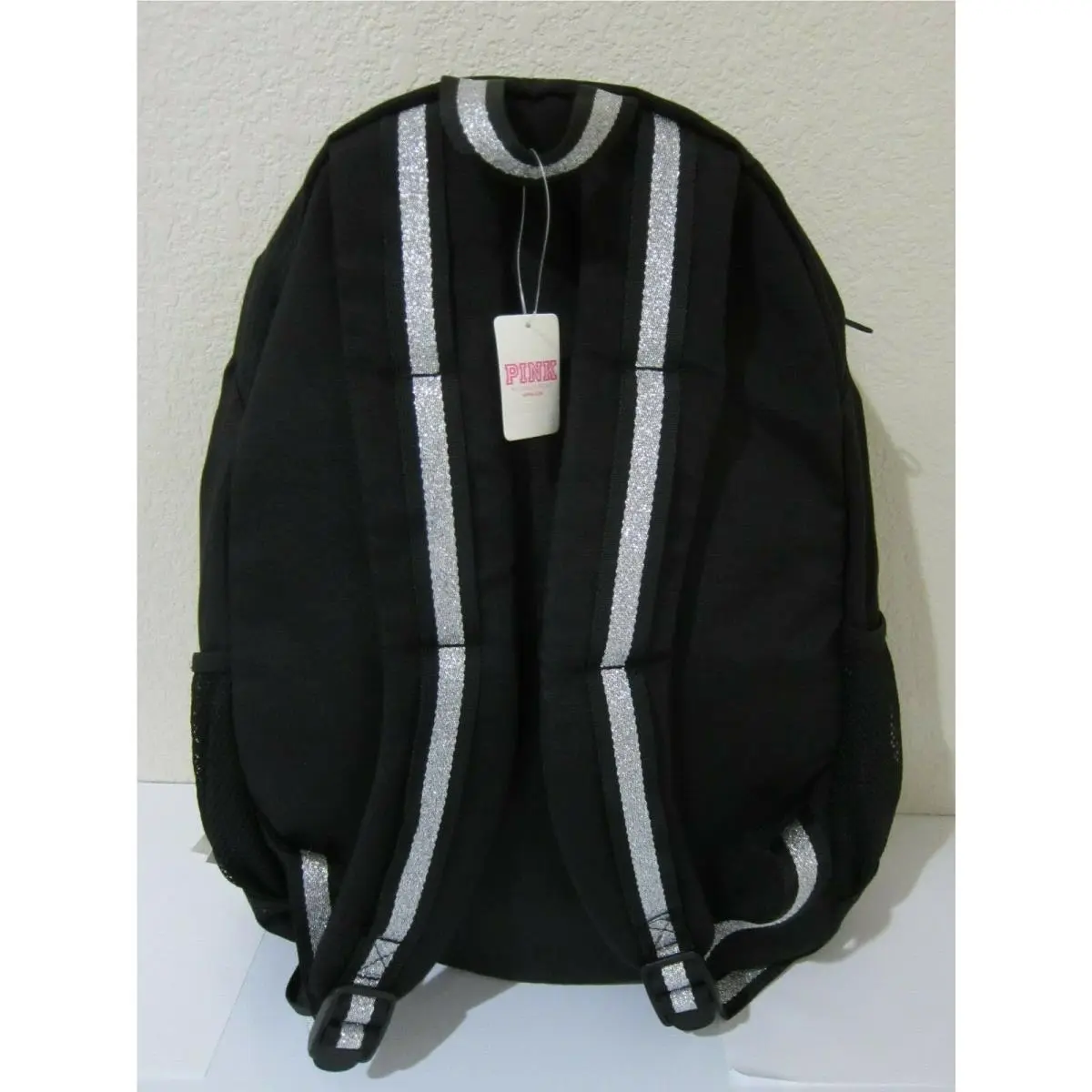 Victoria's Secret  bag  campus - Black silver metallic rainbow sparkle full size, Exterior: Black 8