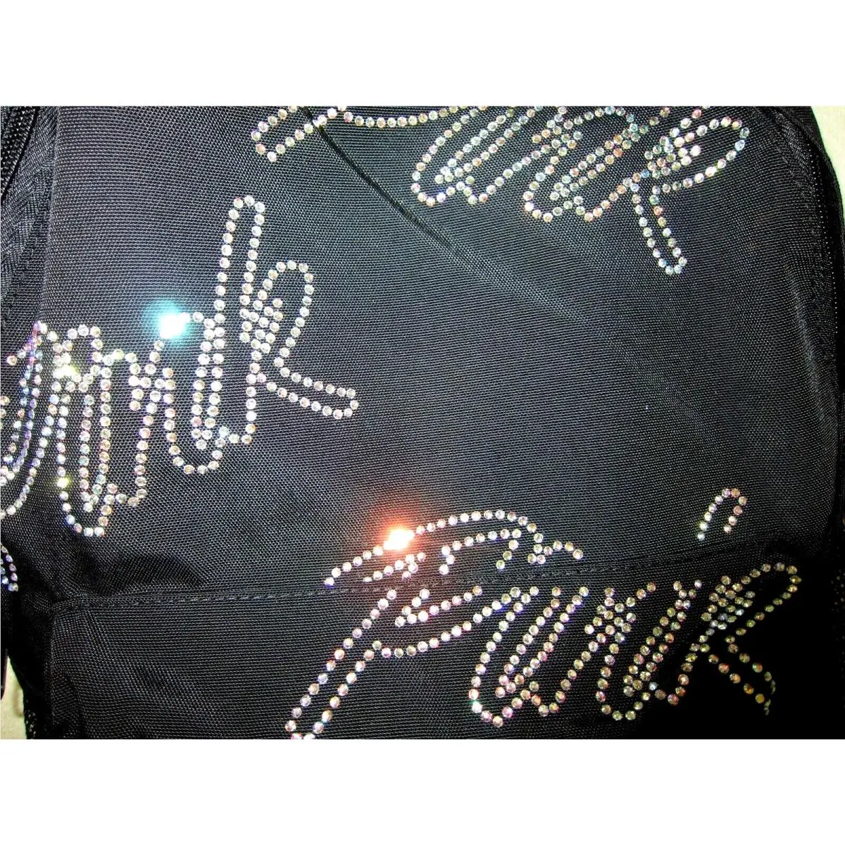 Victoria's Secret  bag  campus - Black silver metallic rainbow sparkle full size, Exterior: Black 9