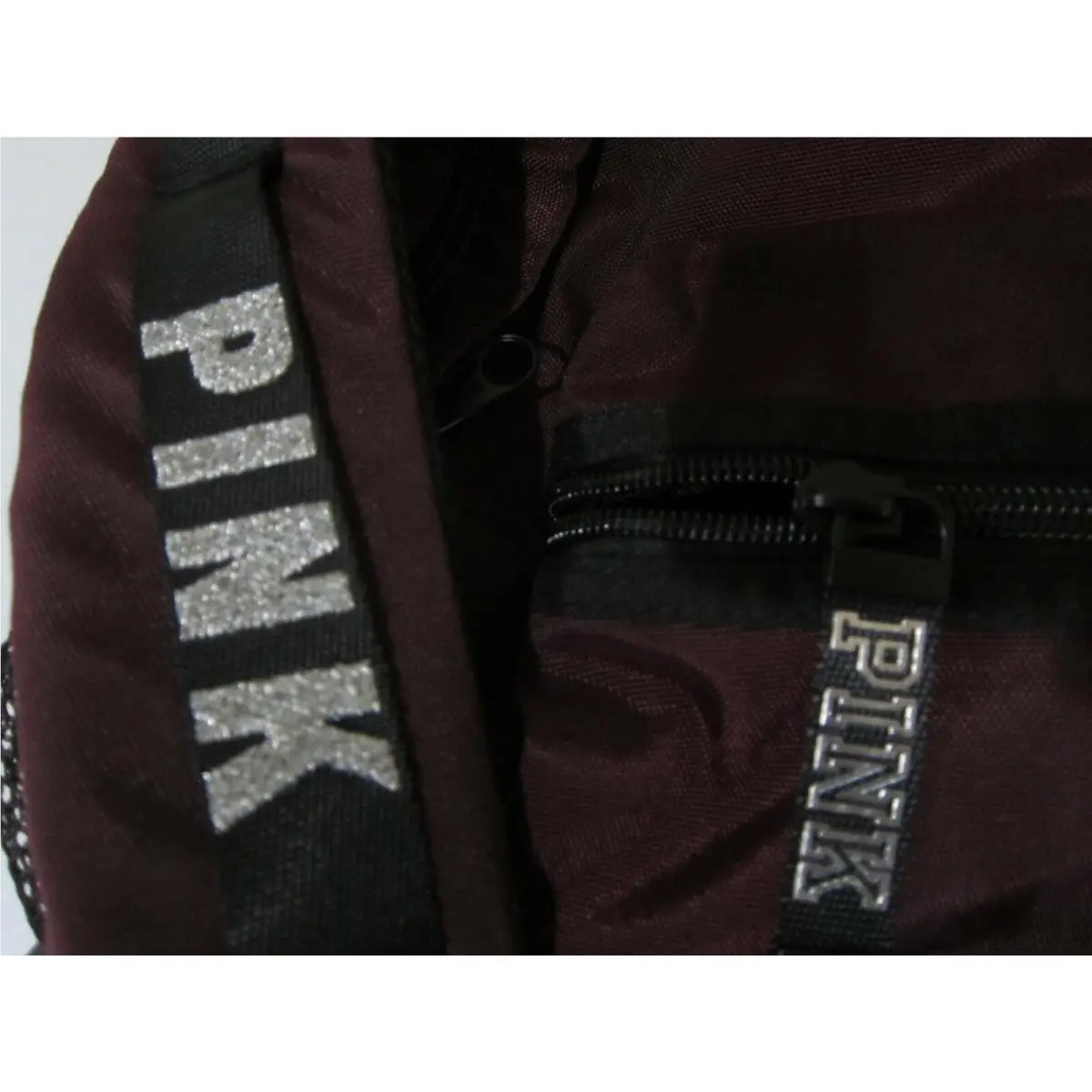Victoria's Secret  bag  campus - Black orchid dark burgundy silver Rhinestone large, Exterior: Black Orchid 10
