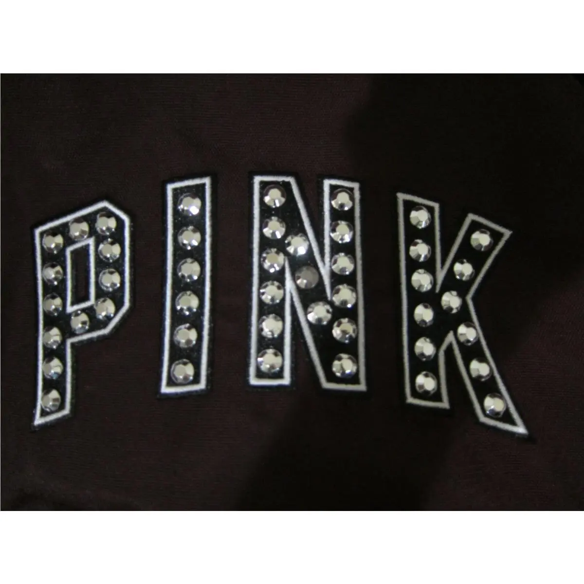 Victoria's Secret  bag  campus - Black orchid dark burgundy silver Rhinestone large, Exterior: Black Orchid 11