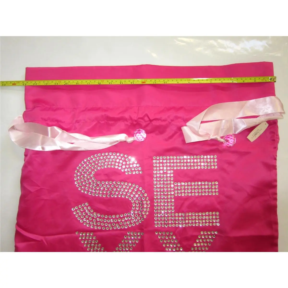 Victoria's Secret  bag   - s: Red, Raspberry Hot Pink silver stone vintage silky, Exterior: Red +Pink, Lining: Pink 25