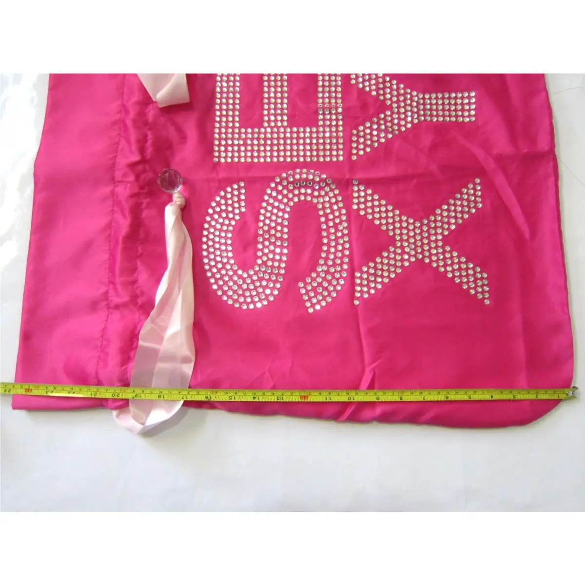 Victoria's Secret  bag   - s: Red, Raspberry Hot Pink silver stone vintage silky, Exterior: Red +Pink, Lining: Pink 26