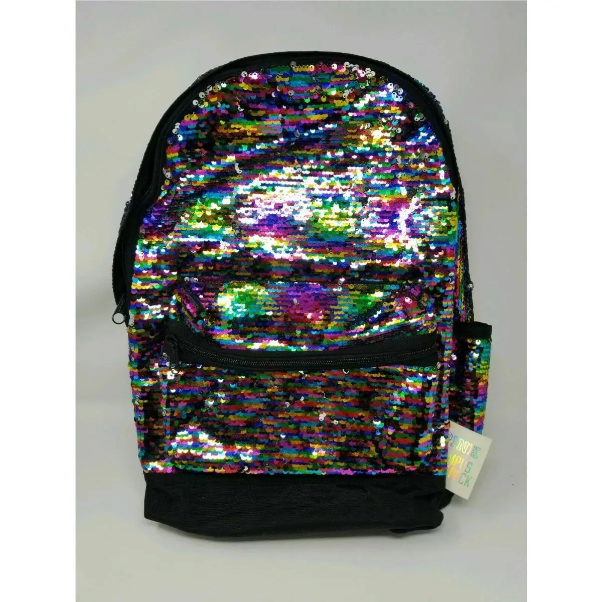 Victoria's Secret  bag  campus - Multi color logo padded laptop water bottle pocket, Exterior: Black 11
