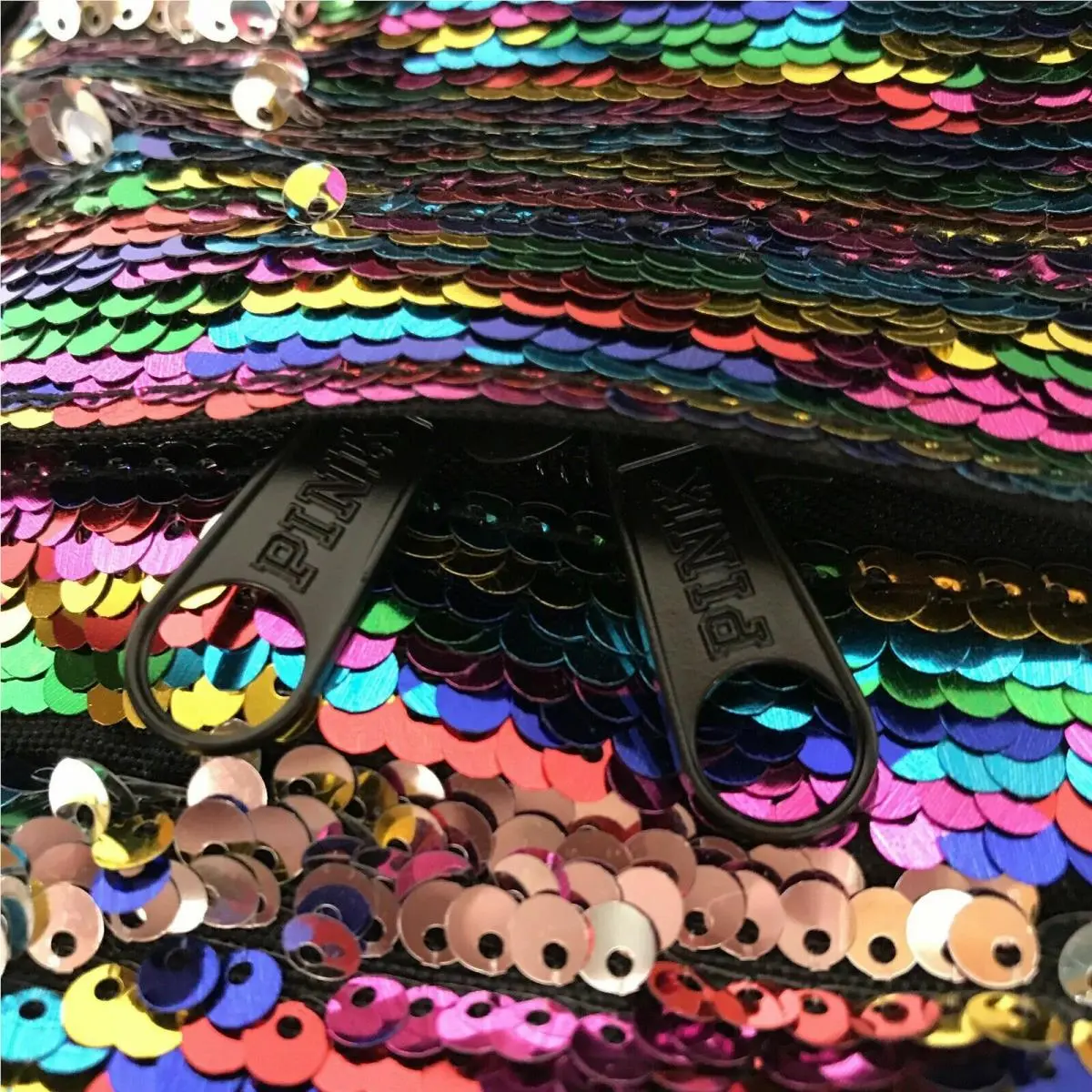 Victoria's Secret  bag  campus - Multi color logo padded laptop water bottle pocket, Exterior: Black 14