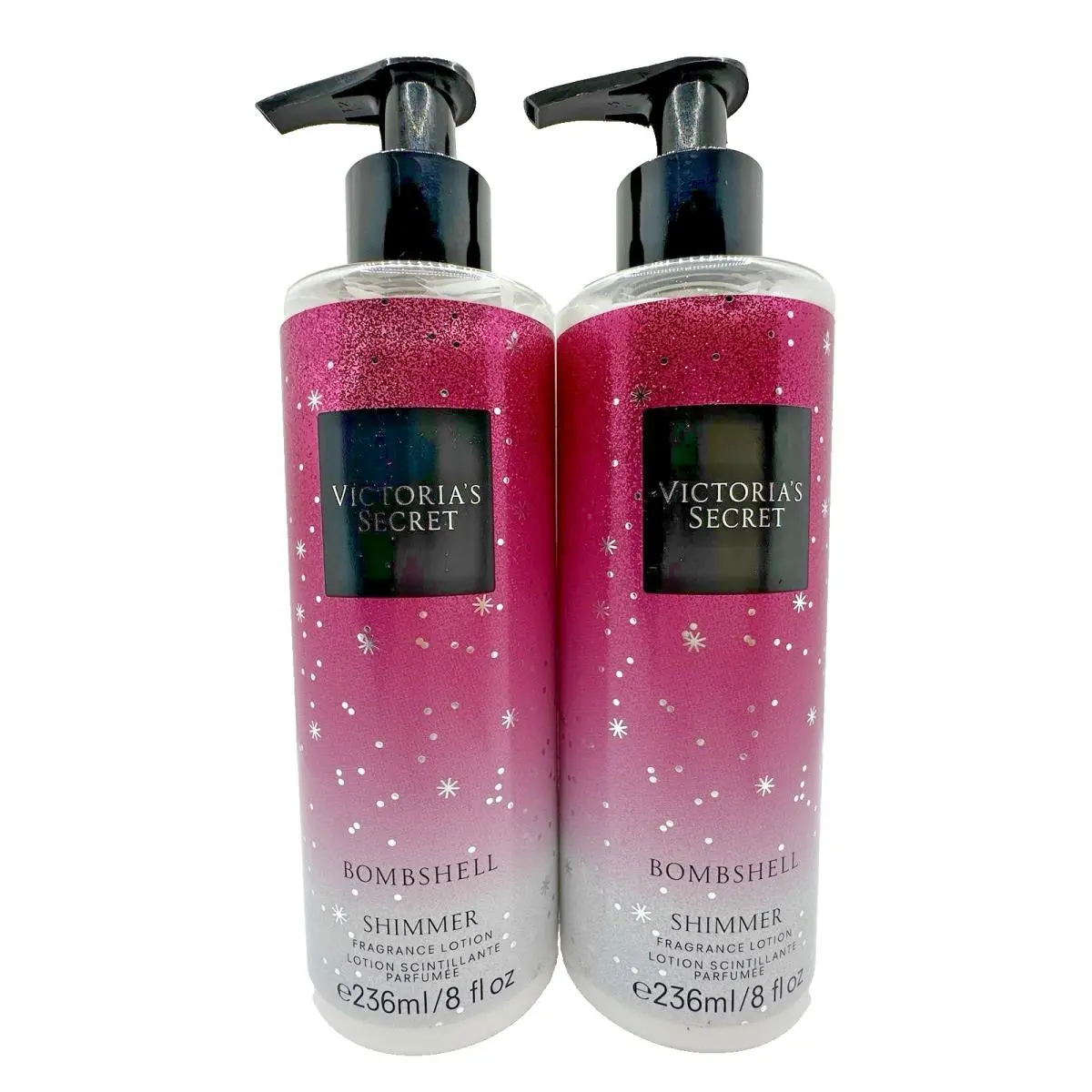 Victoria’s Secret Bombshell Shimmer Fragrance Lotion 8 Oz x2