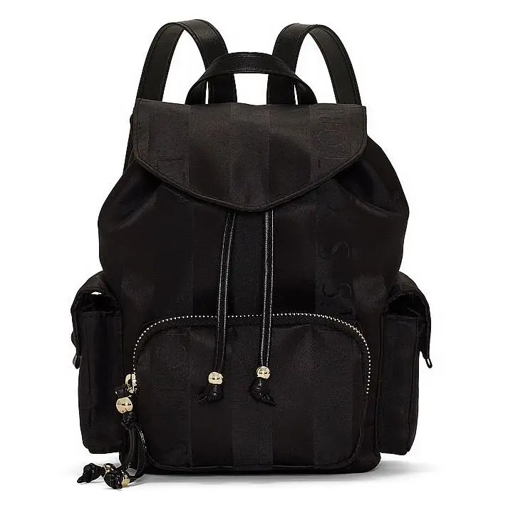 Black Victoria’s Secret Mini Backpack Purse Heritage Striped Bag