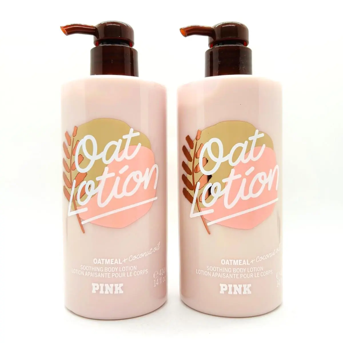 2 Pack Victoria`s Secret Pink Oat Lotion Oatmeal Coconut Oil Body Lotion 14 oz by Victoria's Secret