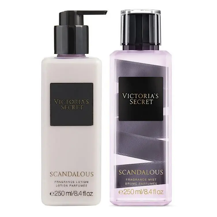 Victoria`s Secret 2 Piece Scandoulous Set - Fragrance Mist Lotion 8.4 fl oz ea