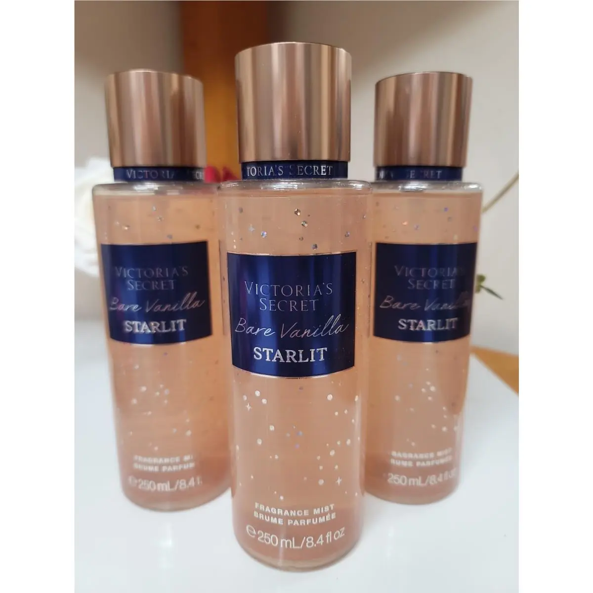 Victoria`s Secret 3X Bare Vanilla Starlit Fragrance Mist 8.4oz