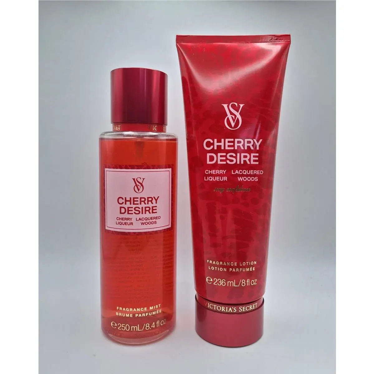 Victoria`s Secret Cherry Desire Fragrance Mist Body Spray 8.4 Fl.oz Lotion 8 OZ