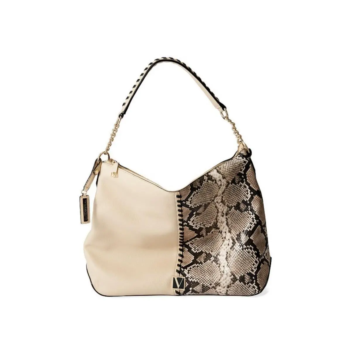 Victoria`s Secret Shoulder Hand Curve Bag Sand Python Large W/zipper by Victoria's Secret