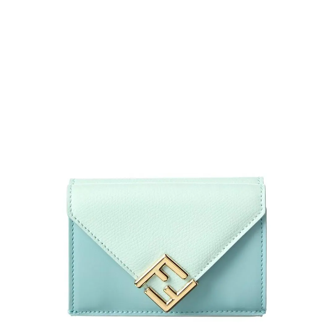 Ff Diamond Mini Leather Card Case Women`s Blue by Fendi