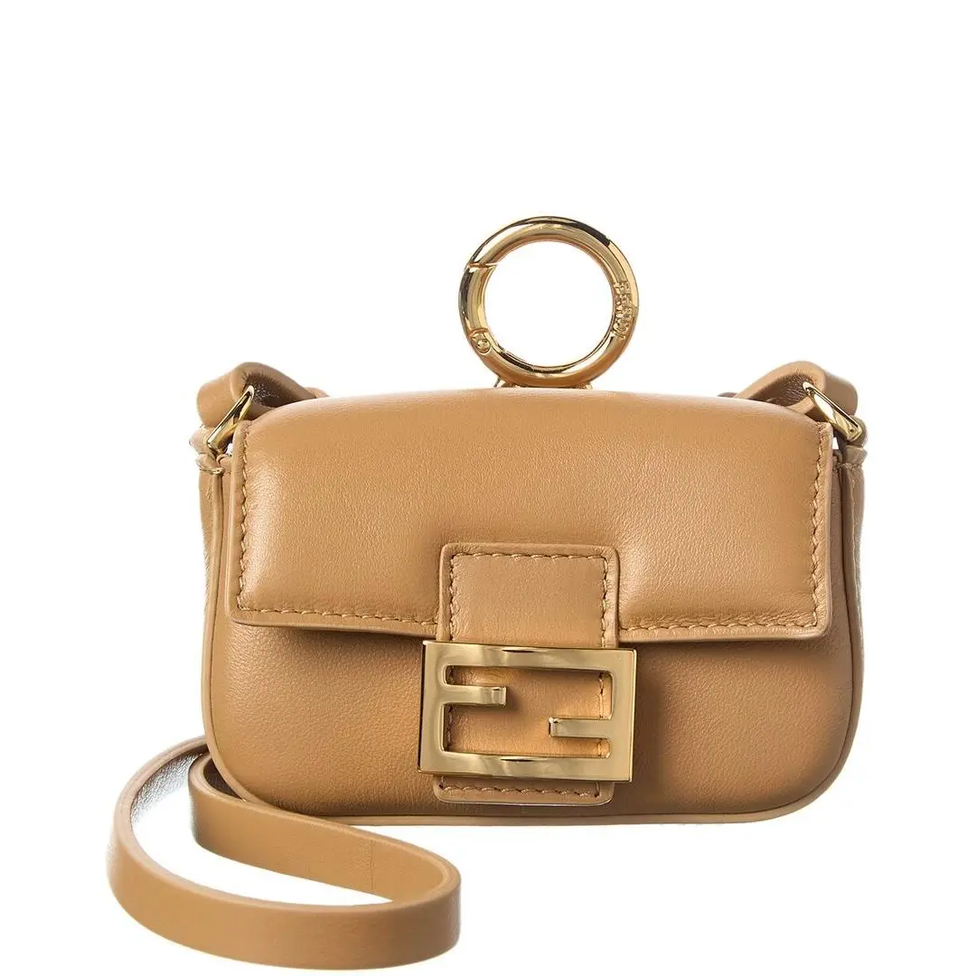 Baguette Leather Bag Charm Women`s Beige by Fendi