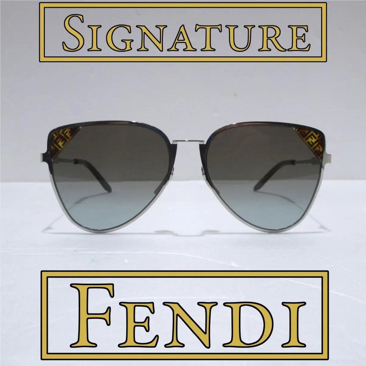 Signature FE40189U 16F Sunglasses Women`s Aviator Palladium Gradient Lens by Fendi