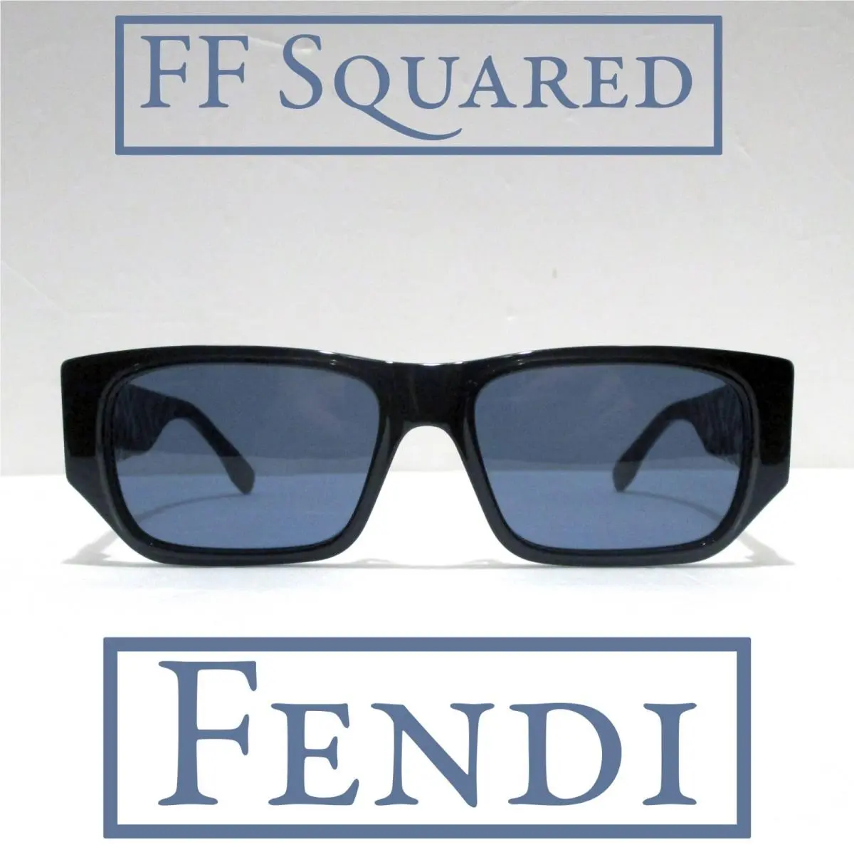 FF Squared FE40144F 01V Sunglasses Men`s Black Frame Blue Lens Rxable 145m by Fendi