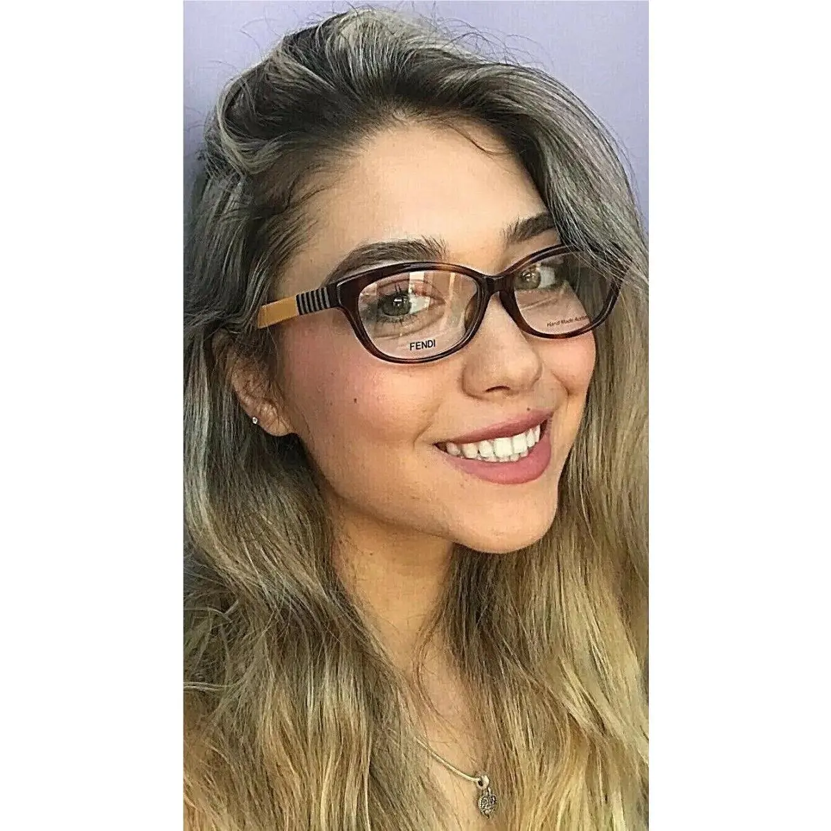 FF0072/F 7TA 53m Havana Rx-able Cat Eye Women`s Eyeglasses Frames Italy by Fendi
