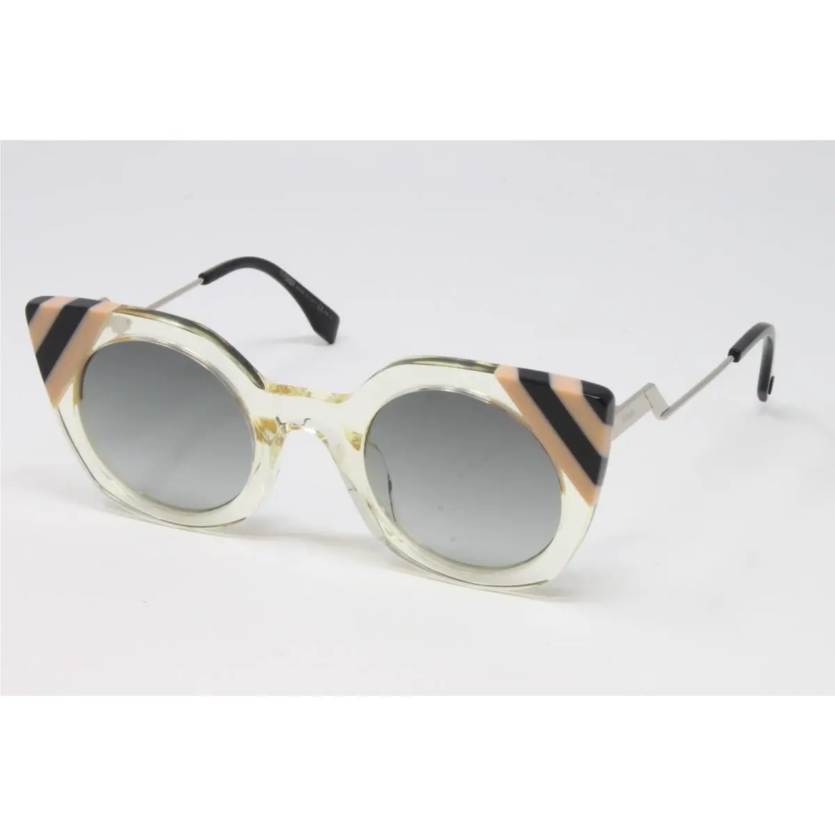 Sunglasses FF0240S-40G Clear 47mm Gradient Gray Lens Round Plastic Frame by Fendi