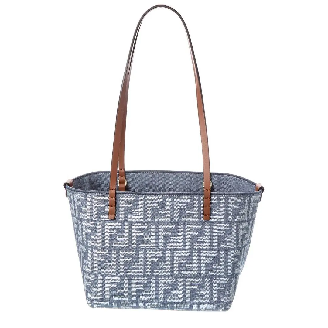 Roll Small Ff Denim Leather Tote Women`s Blue by Fendi
