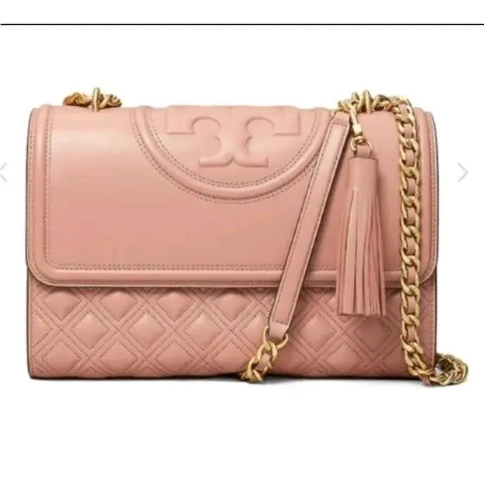 Fleming Convertible Shoulder Bag In Pink Magnolia by Tory Burch