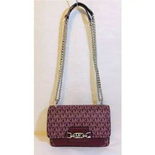 Heather Signature Logo Extra Small Crossbody Bag Merlot by Michael Kors