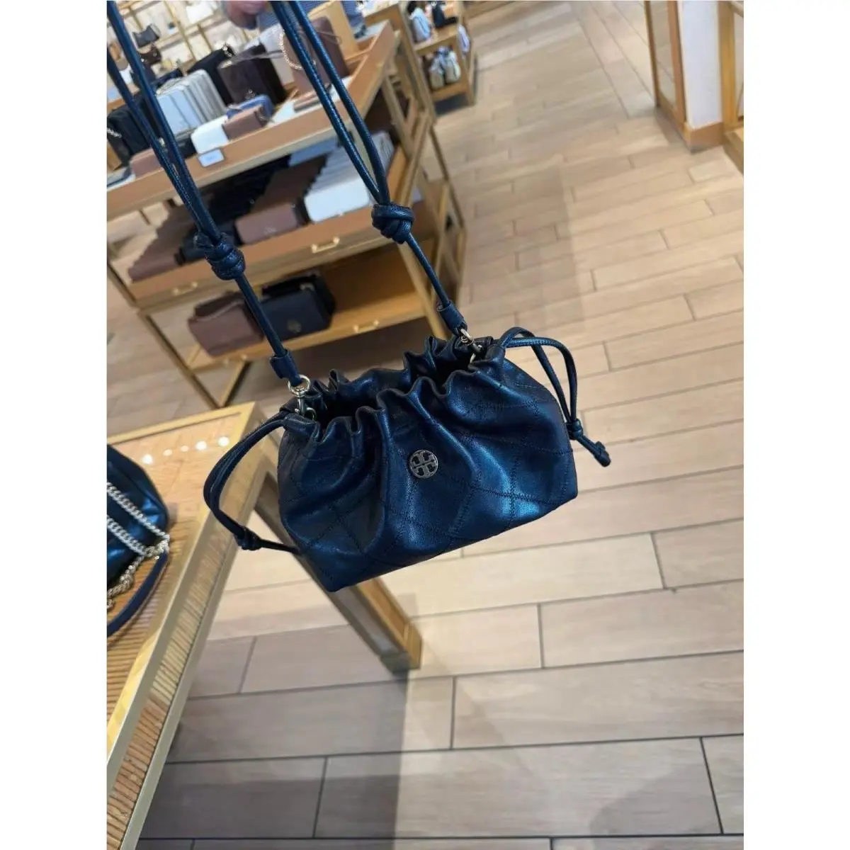Willa Drawstring Handbag Crossbody Black by Tory Burch