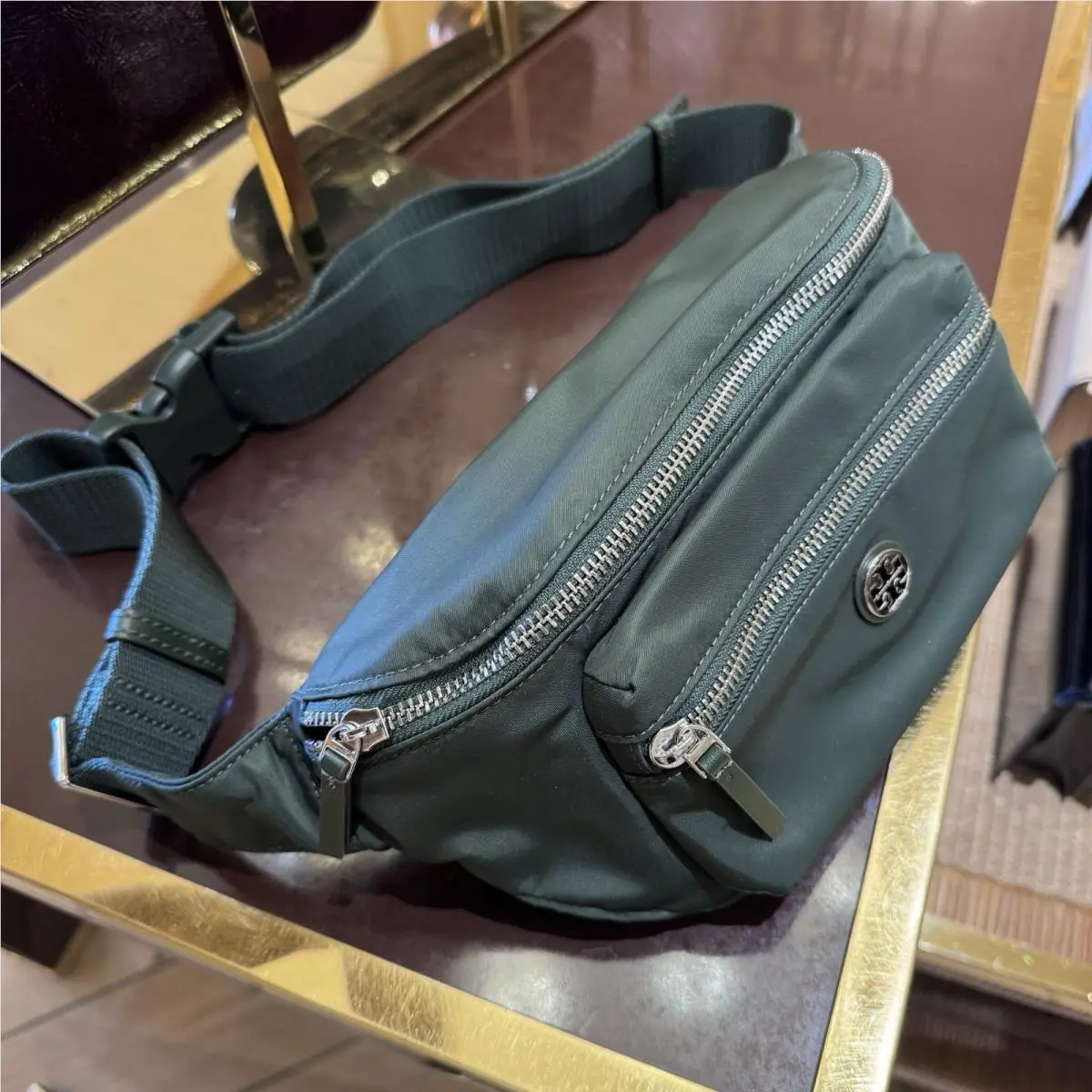 Nylon 170436 Belt Bag Fanny Pack Adjustable Waist Crossbody Basil by Tory Burch