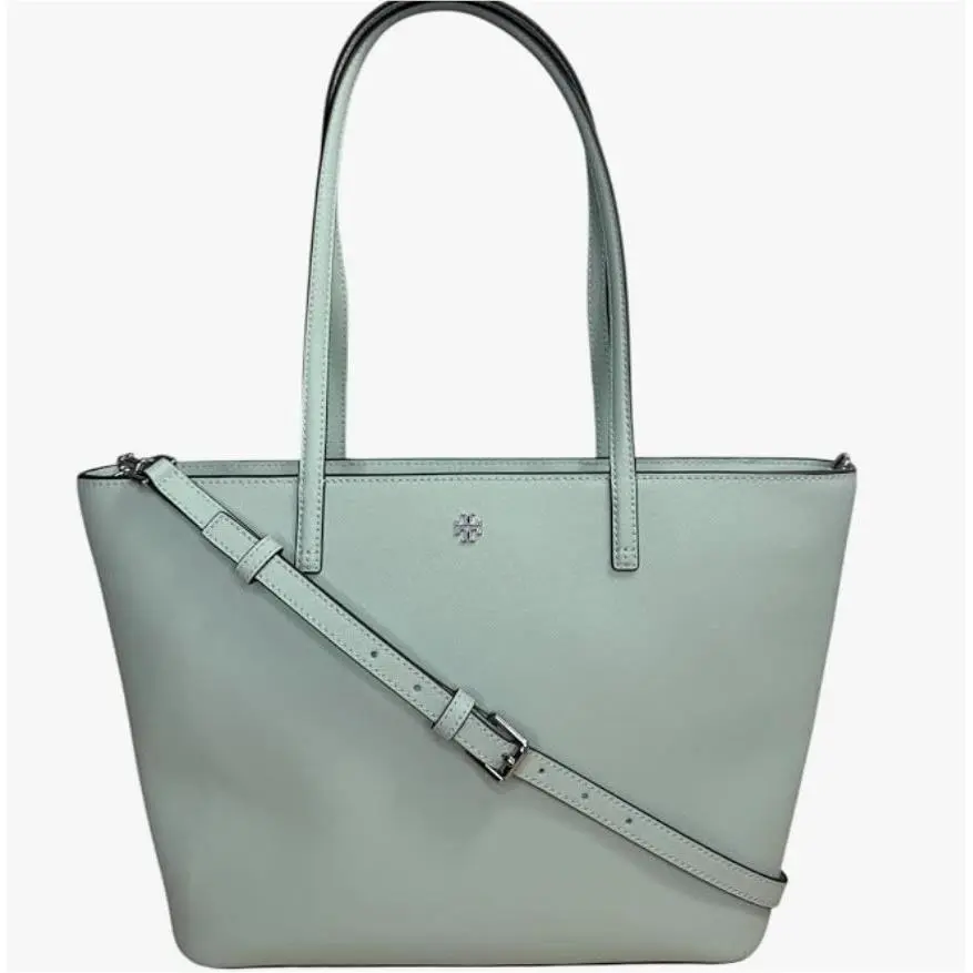 Emerson Top Zip Tote Detachable Crossbody Strap Mint Drop by Tory Burch