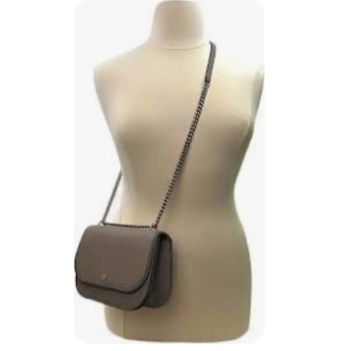 Emerson Flap Adjustable ￼ Leather Shoulder Bag Gray Heron by Tory Burch