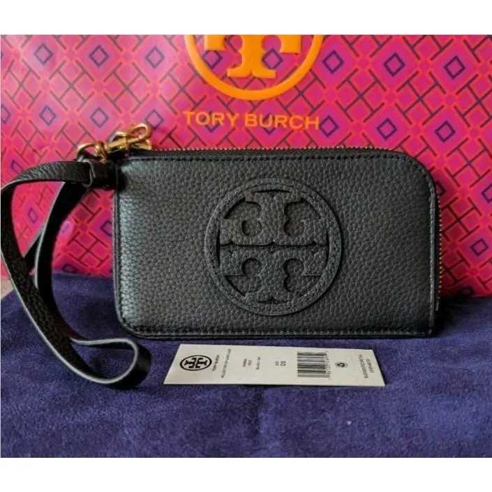 Miller Top Zip Card Case-black by Tory Burch