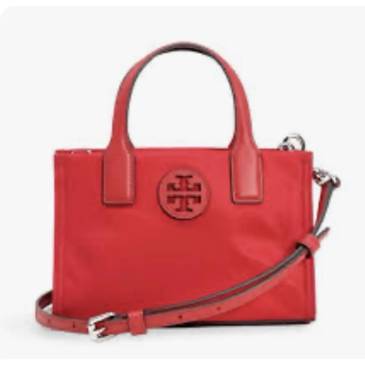 Brilliant Red Nylon Ella Mini Tote Crossbody by Tory Burch