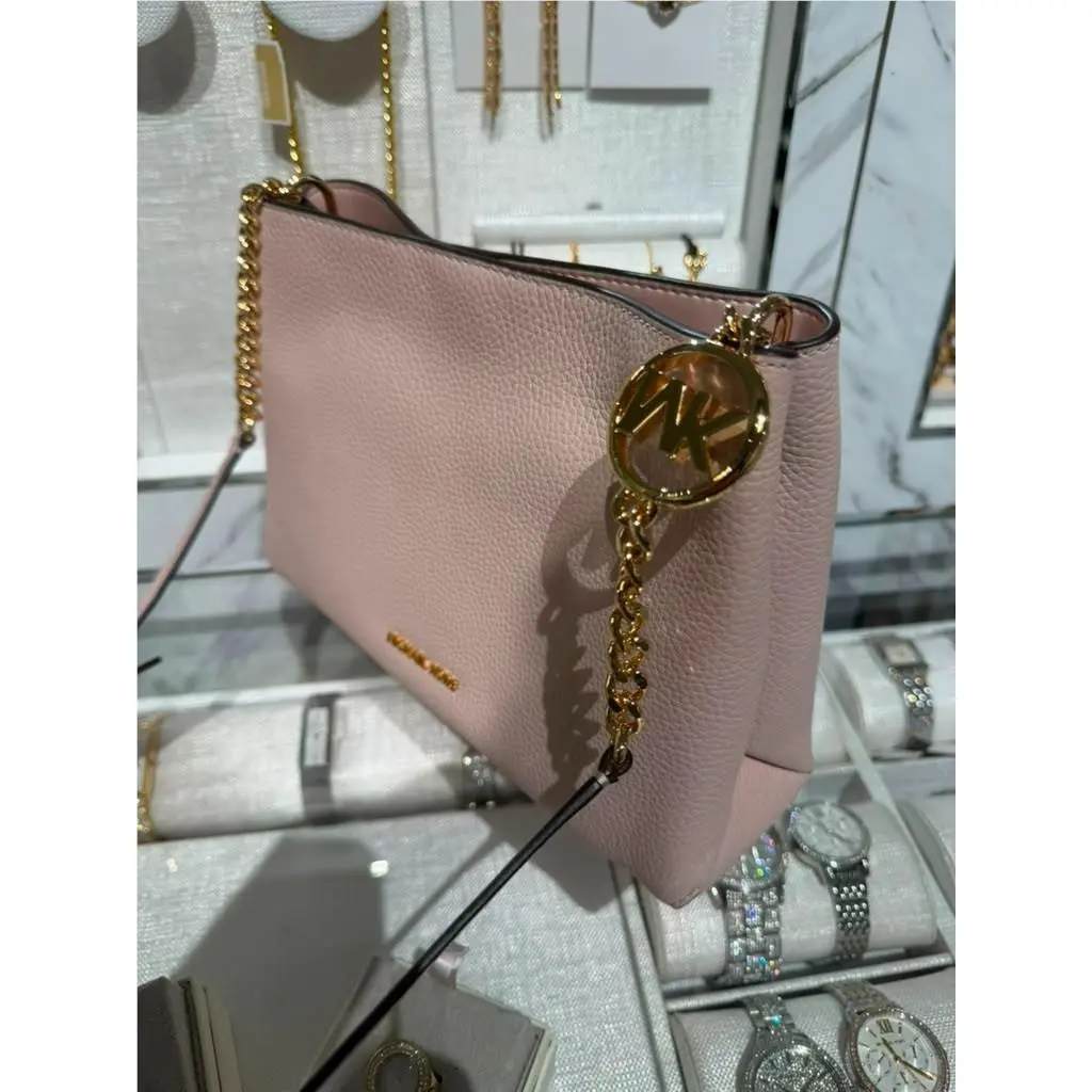 Michael Kors Christina Womens Small Handbag Shoulder Leather Crossbody Bag Camel