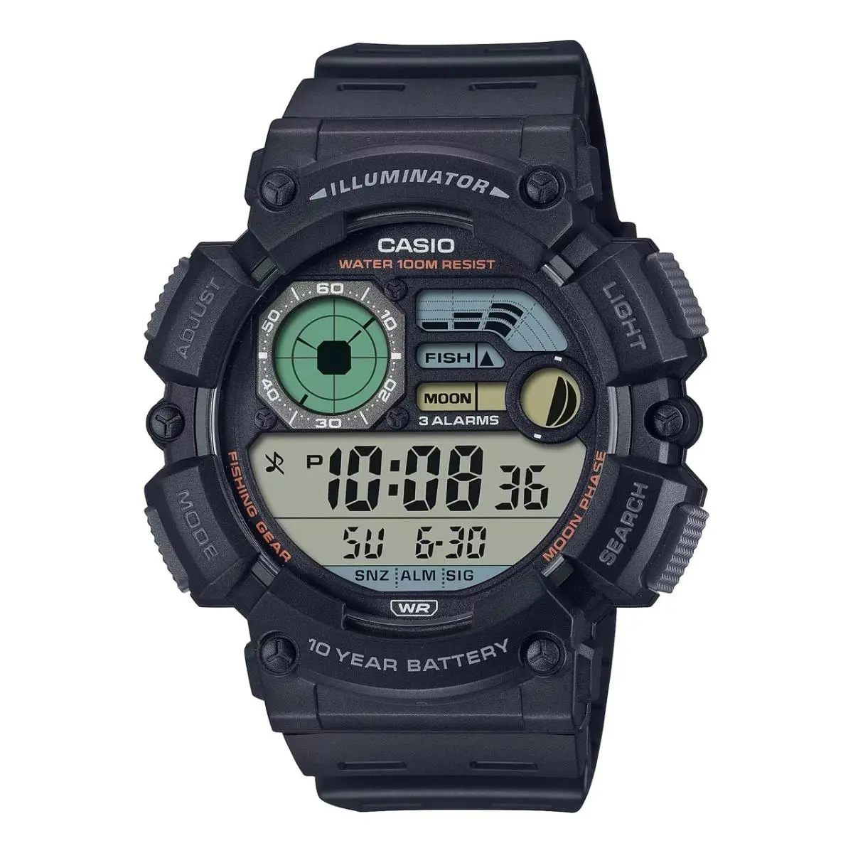 Men`s Digital Watch with Black Band- WS-1500H-1AV by Casio