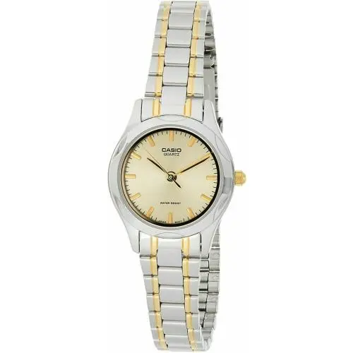 Gold Silver 2 Tone Gold Petite Small Dial Bracelet Lady`s Watch by Casio