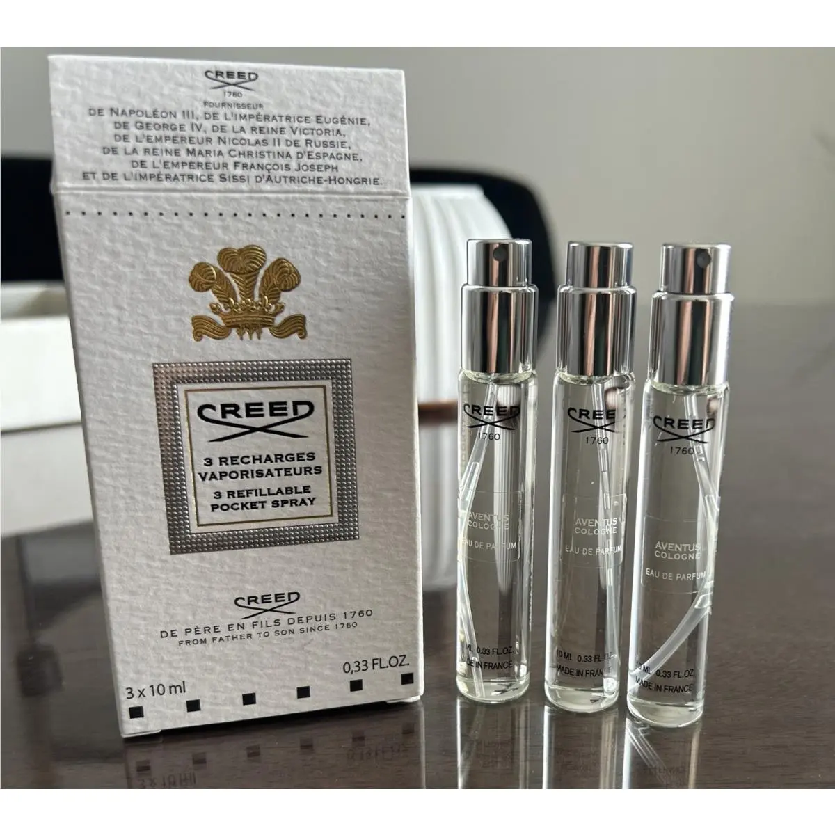 Aventus Cologne For Men 3 PC Mini Refillable Set - Edp Spray 3 X 10 ml by Creed