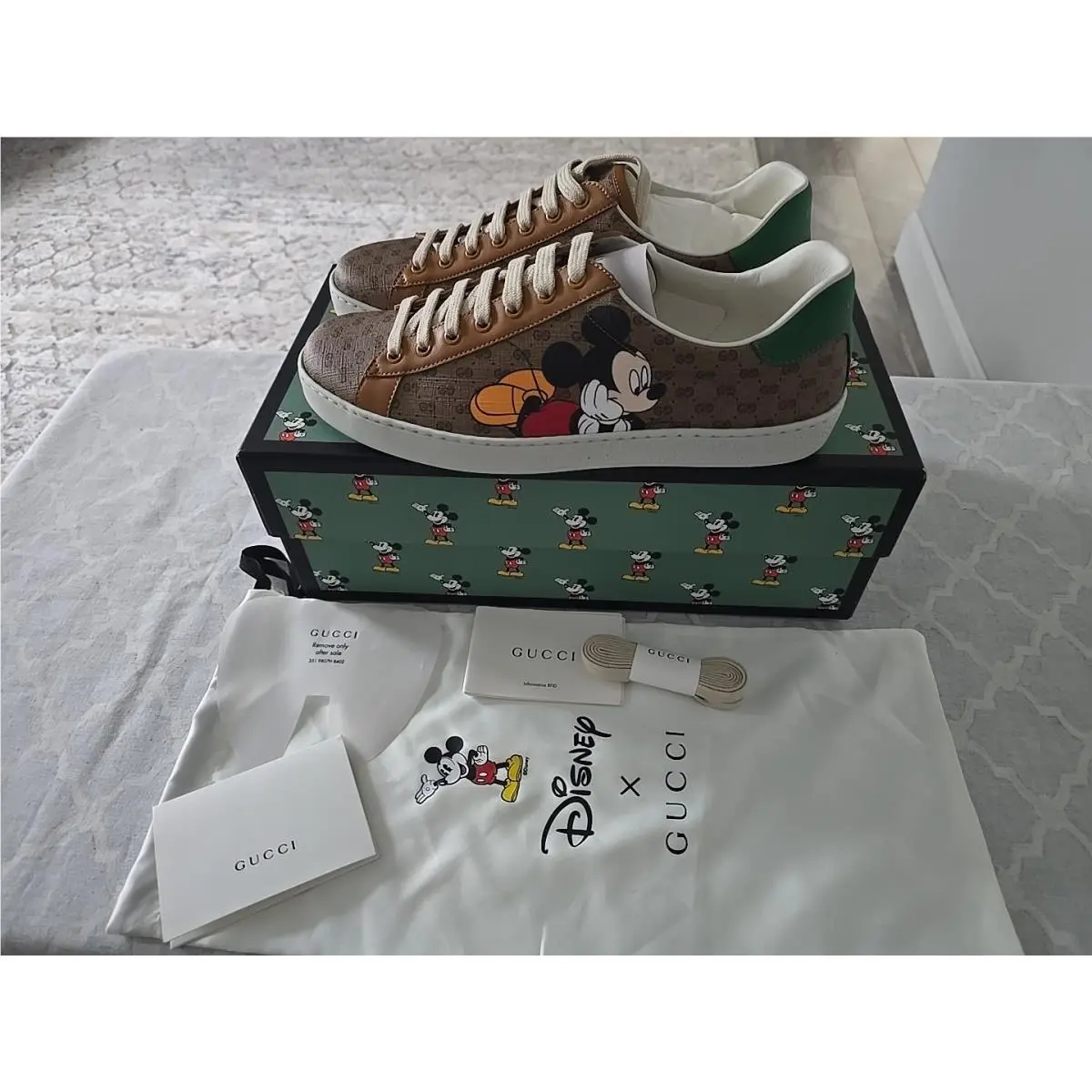 Gucci Made In Italy Men`s Leather Mickey Shoes Sneakers Sz 11 US sz 9 EU