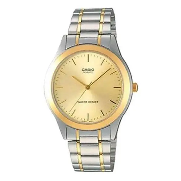 Gold Tone Brecelet Led Digital Illuminator Stop Watch Mtp 1128G-9ARDF by Casio