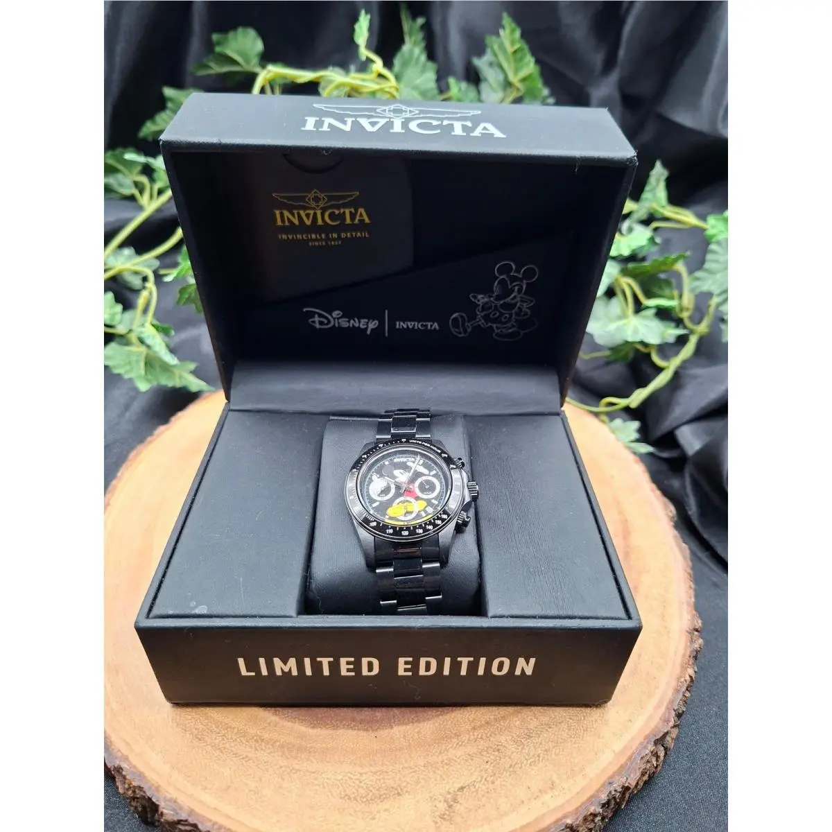 Disney Mickey Mouse Limited Edition Black Chronograph Watch 25197 by Invicta
