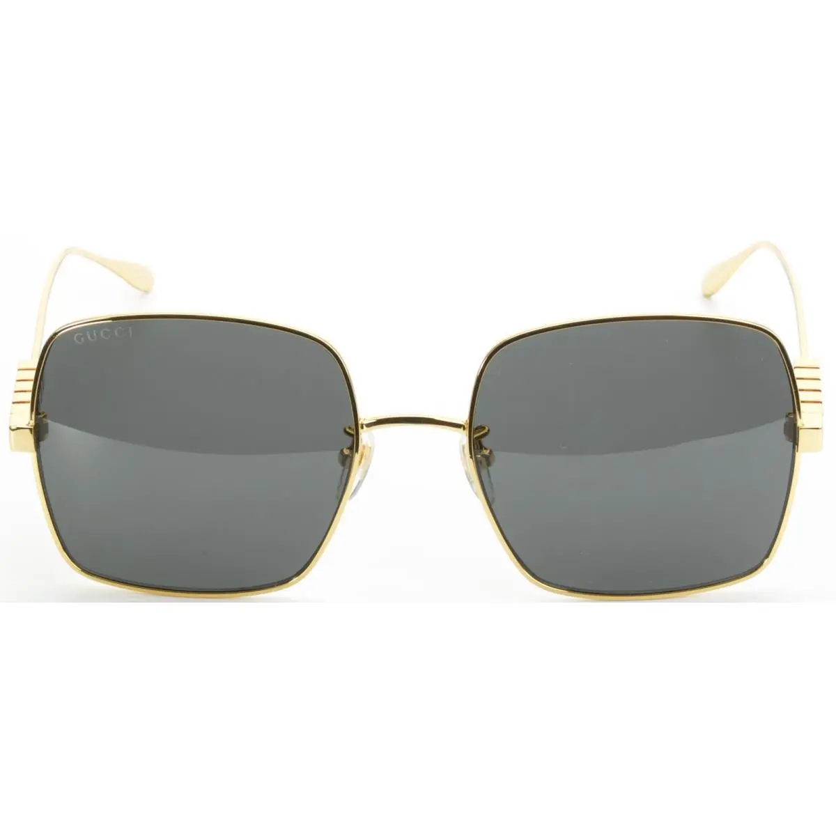 GG1434S 001 Sunglasses Women`s Gold/blk/grey Square Shape by Gucci