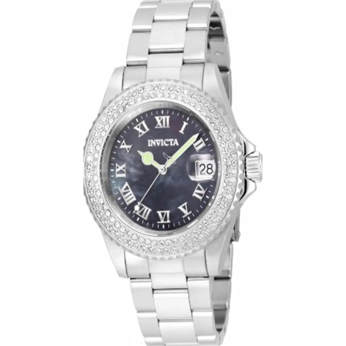 Women`s 21711 Angel Quartz 3 Hand Black Dial Watch by Invicta