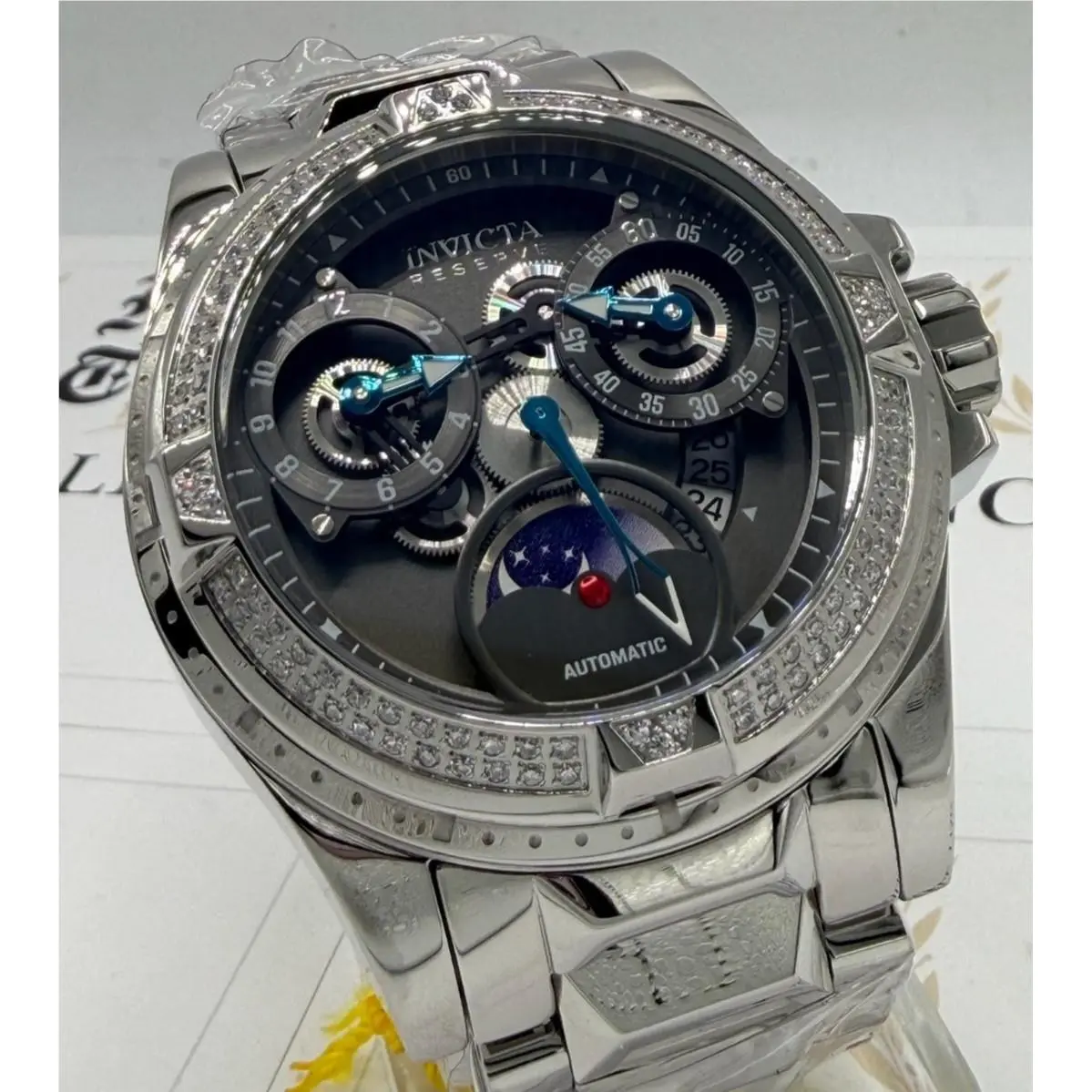 Invicta Reserve Excursion 49.5mm 0.47CTW Diamond Automatic Men`s Watch 48549