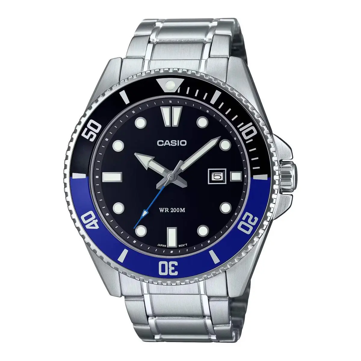 MDV-107D-1A2 Duro Black/blue Quartz Analog Watch by Casio