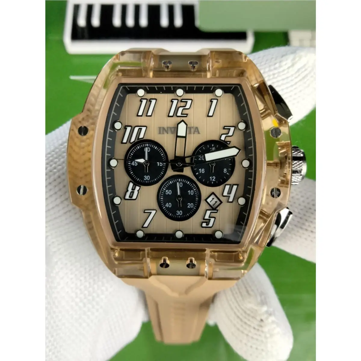 S1 Rally 49981 Men’s 47 mm Brown Transparent Chronograph Watch by Invicta