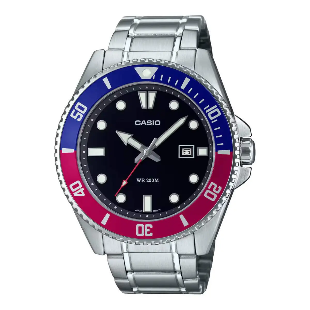 MDV-107D-1A3 Duro Black/red Pepsi Quartz Analog Watch by Casio