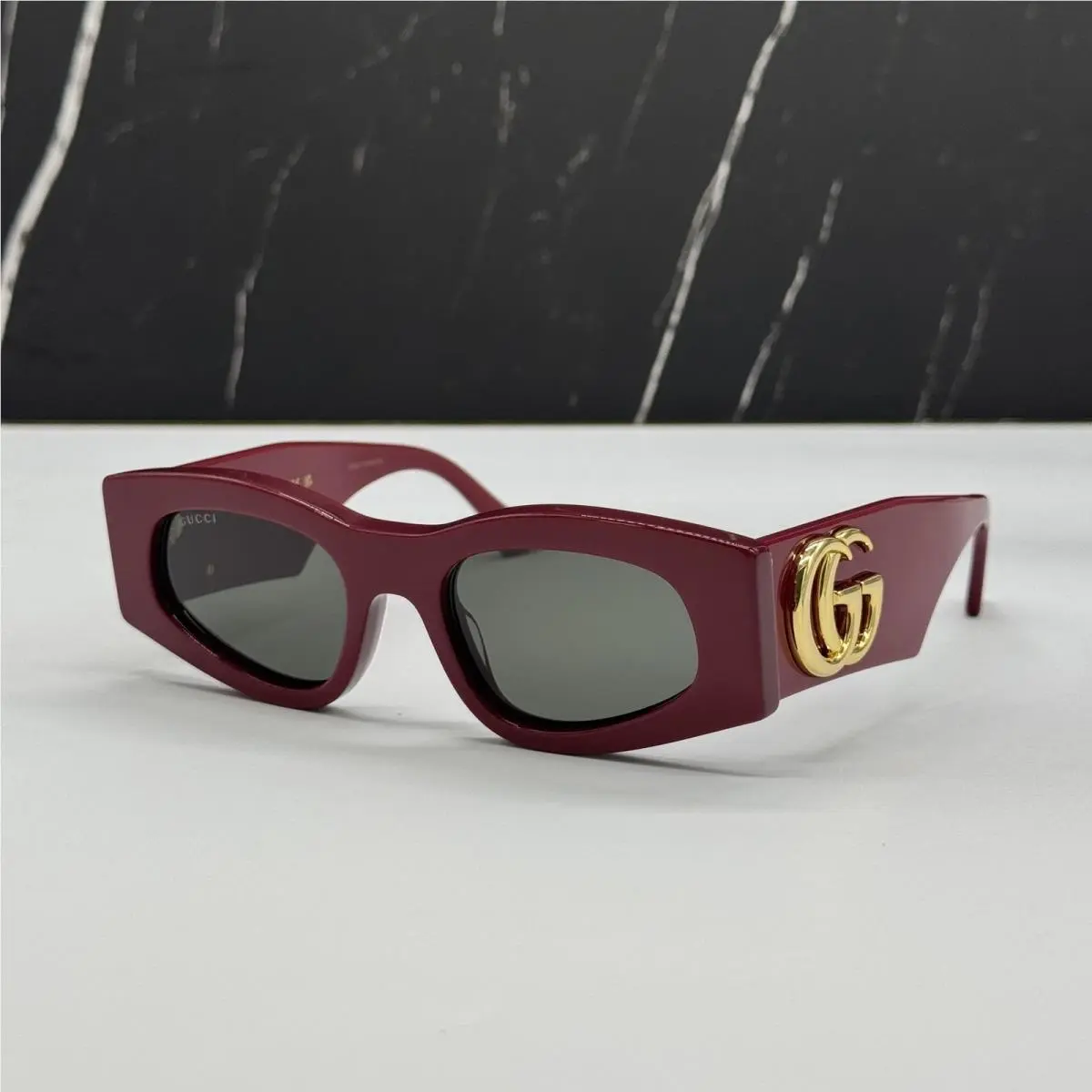 Burgundy Gray Women Sunglasses GG1754S 005 by Gucci